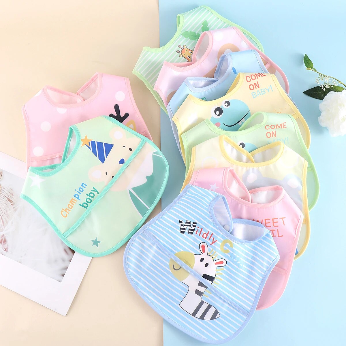 AquaGuard - Adjustable Baby Bibs (Set of 5)