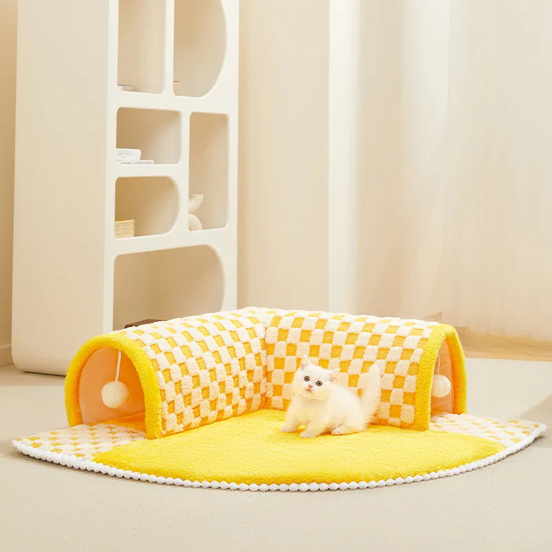 CozyCat Tunnel - Warm Plush Cat Play Tunnel