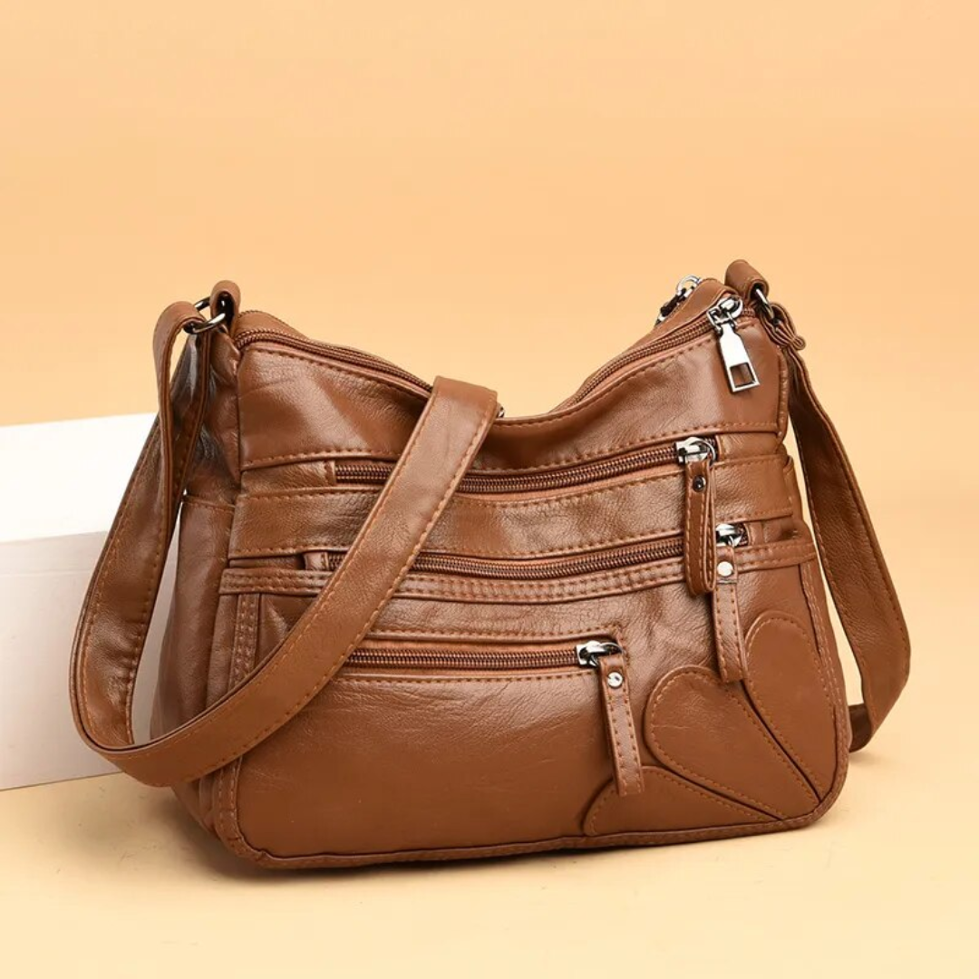 Carly Messenger Bag - Vintage Faux Leather Shoulder Bag