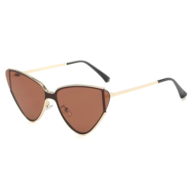 Cat-Eye Panthera Sunglasses - Stylish Metal Frames with Anti-Glare UV Protective Lenses 3
