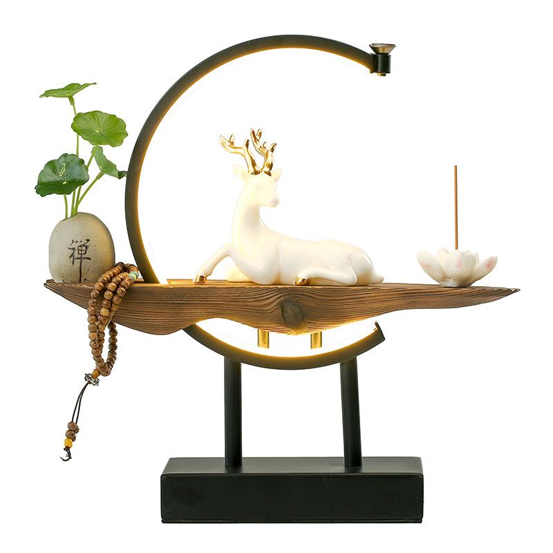 Ceramic Incense Holder with Elegant Deer Design & Soothing Light for Tranquil Home Decor 5