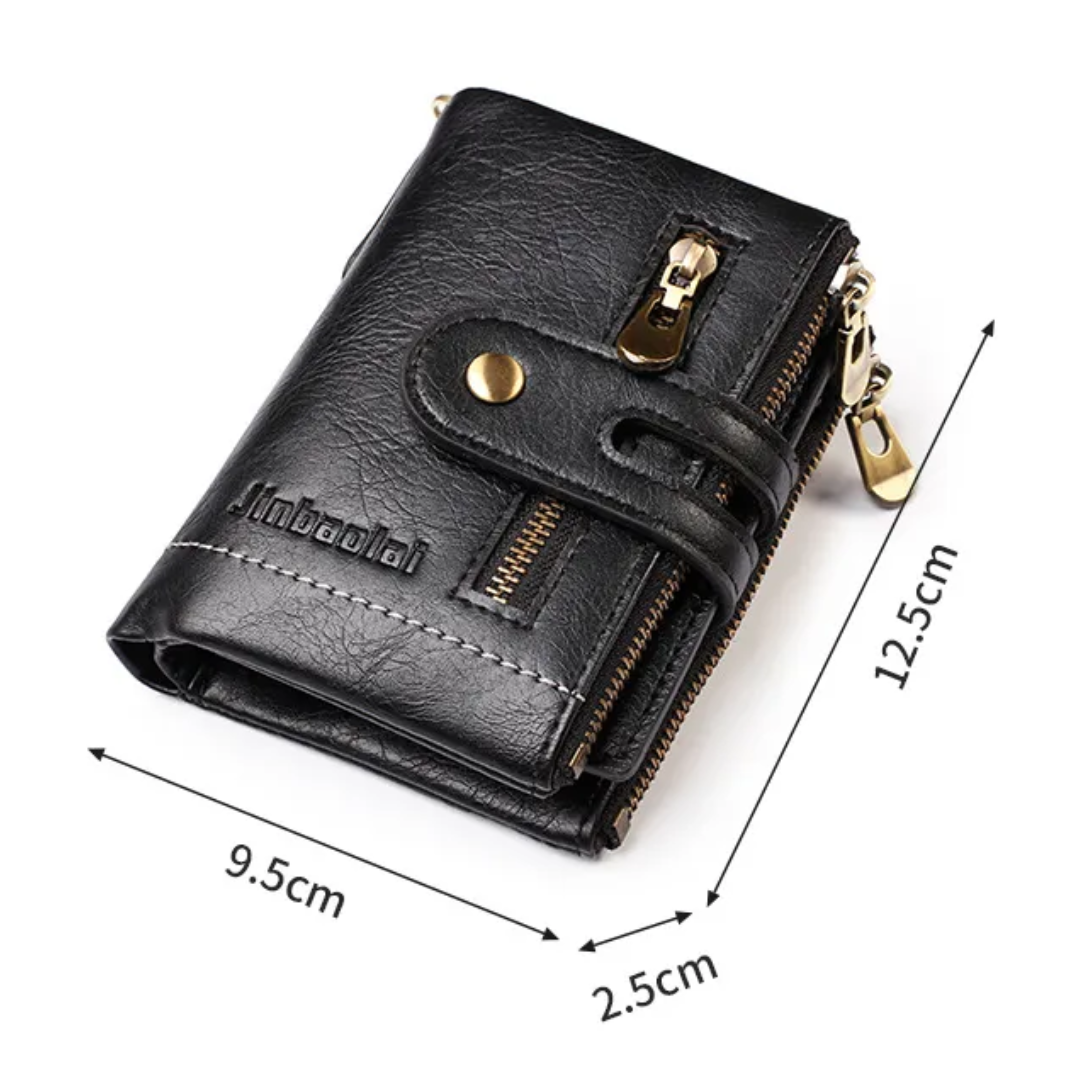 VintageCraft Chain Wallet - Rugged Leather Wallet with Removable Chain
