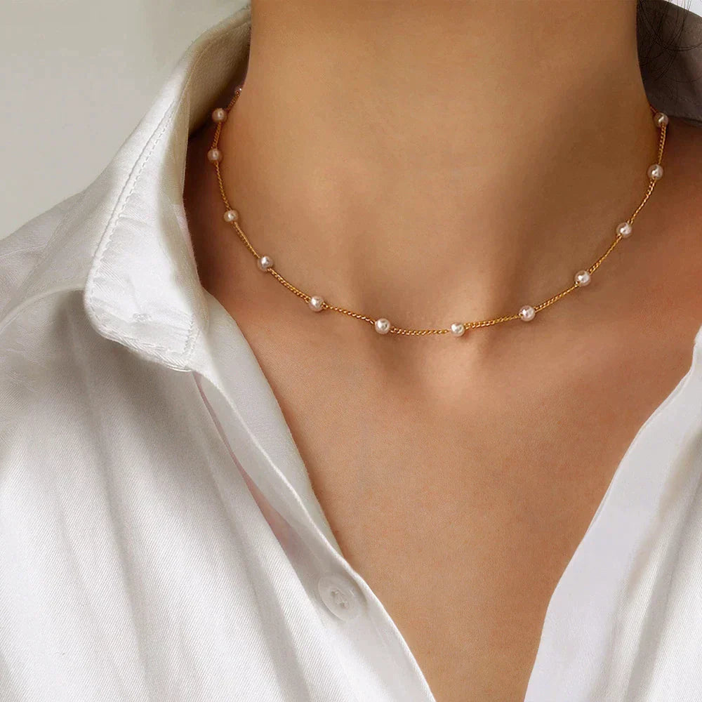 Marilena - Luxe Gold Pearl Necklace for Women