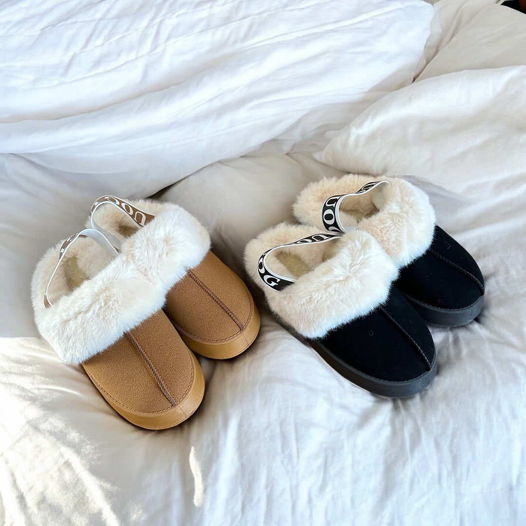 Cozy Plush Fur-Lined Slippers - Comfortable Slip-On Footwear for Autumn and Winter 1