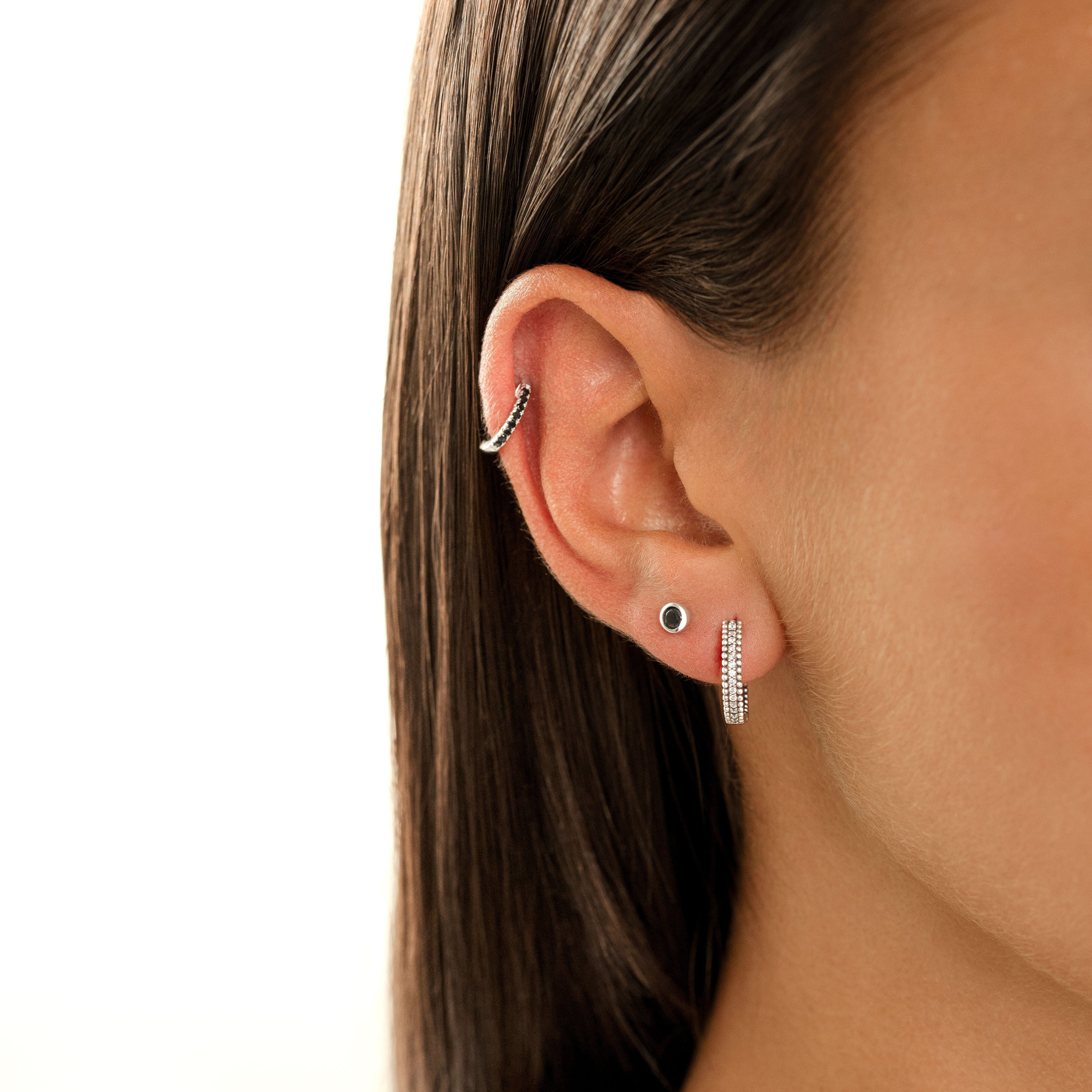 Amira - Compact Zirconia Hoop Earrings for Women