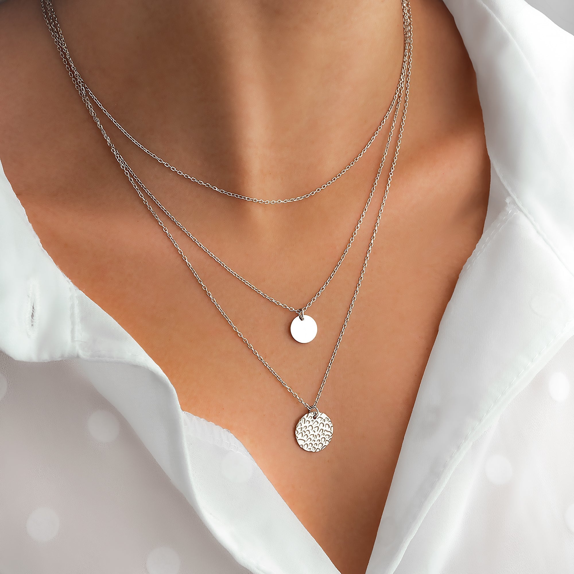 Aurora Layered Necklace — Sterling Silver