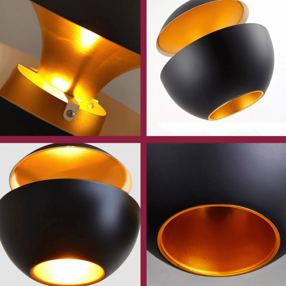 GoldGlow Pendant - Gold-Lined Dining Ceiling Lamp