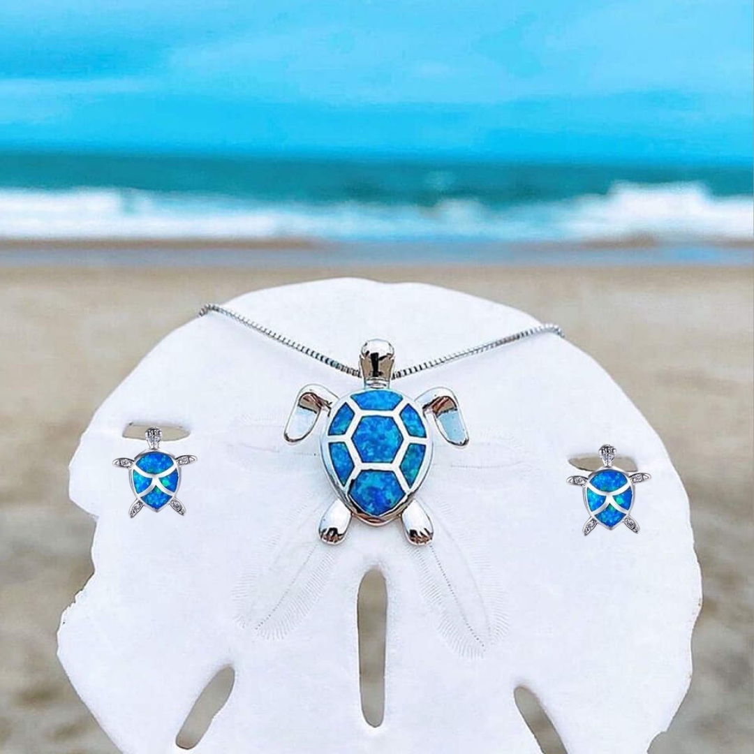 Mila - Ocean Turtle Necklace & Earring Set for Women