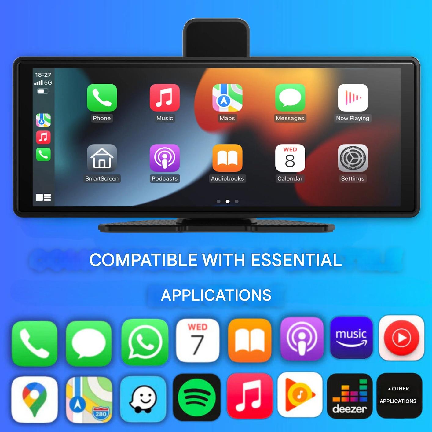 DriveOne | Apple CarPlay Screen with 4K Dashcam & Waterproof Camera | Universal Smart Display for Enhanced Driving Experience 7