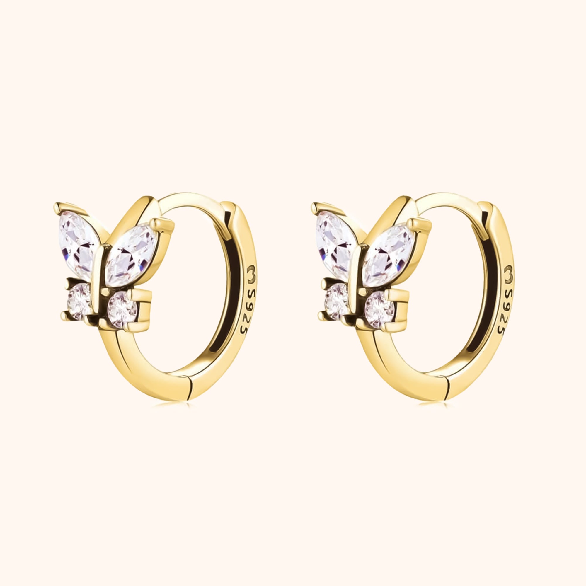 Auryn - Crystal Butterfly Hoop Earrings for Women