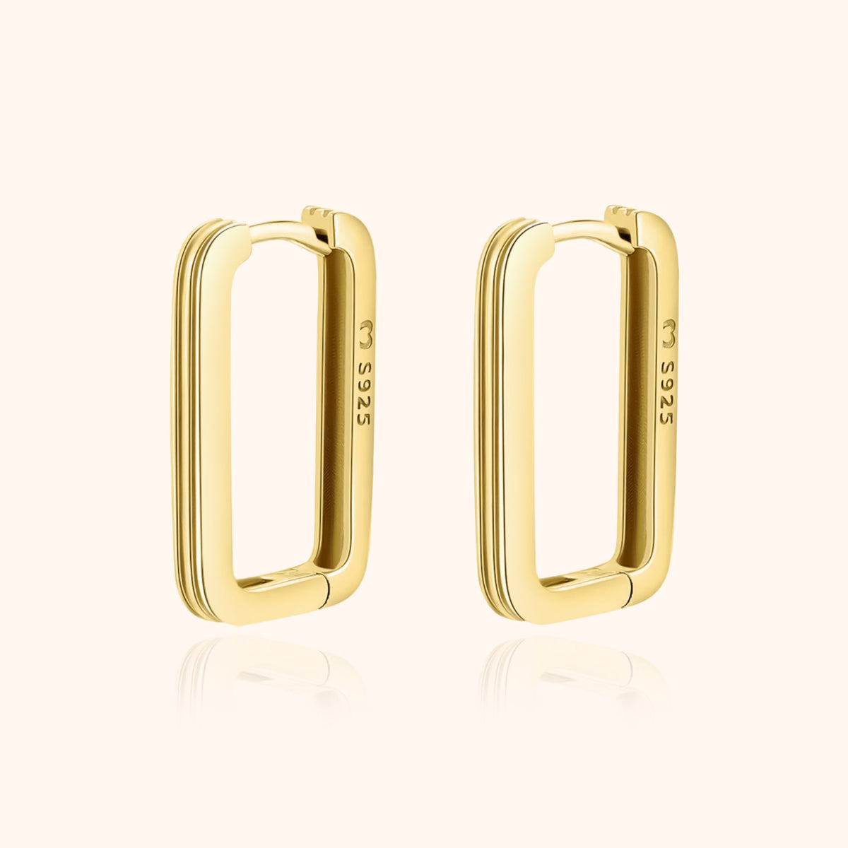 Isabelle Earrings - Rectangular Sterling Silver Clip-Ons