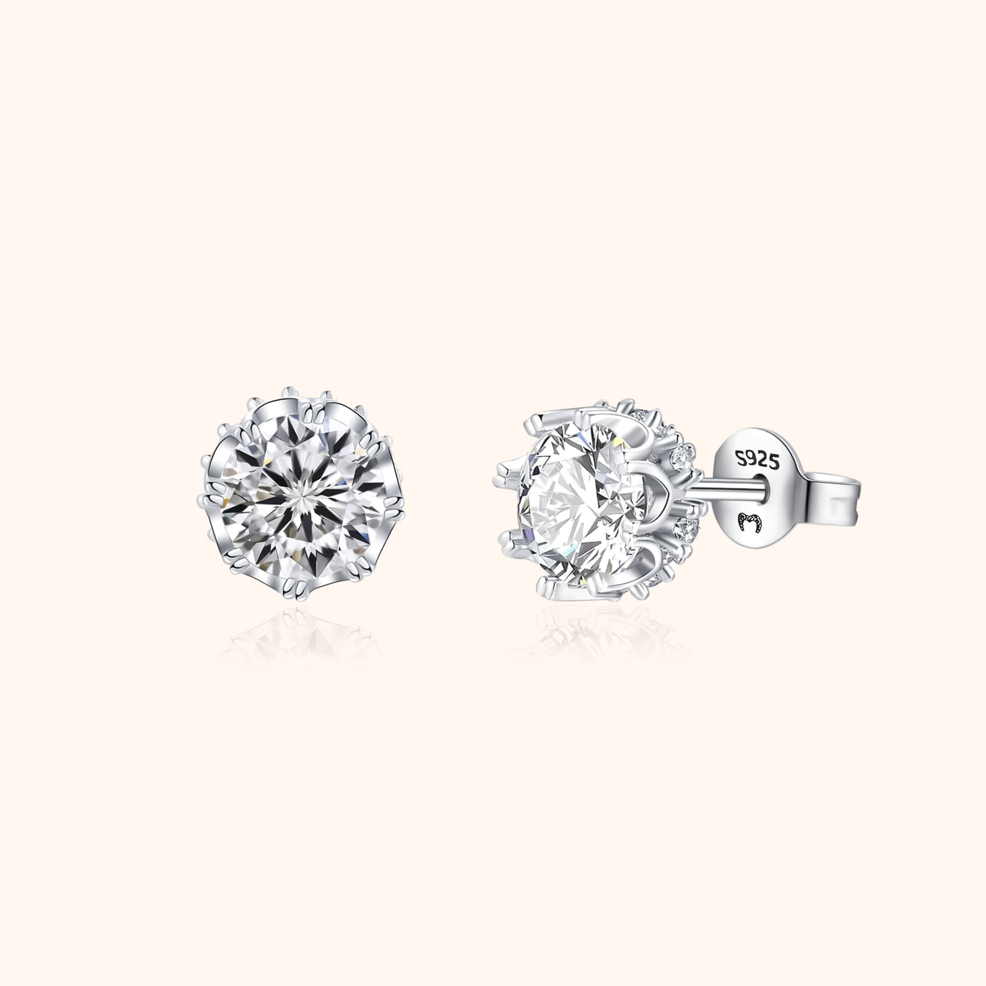 Elina - Crown Zirconia Stud Earrings for Women