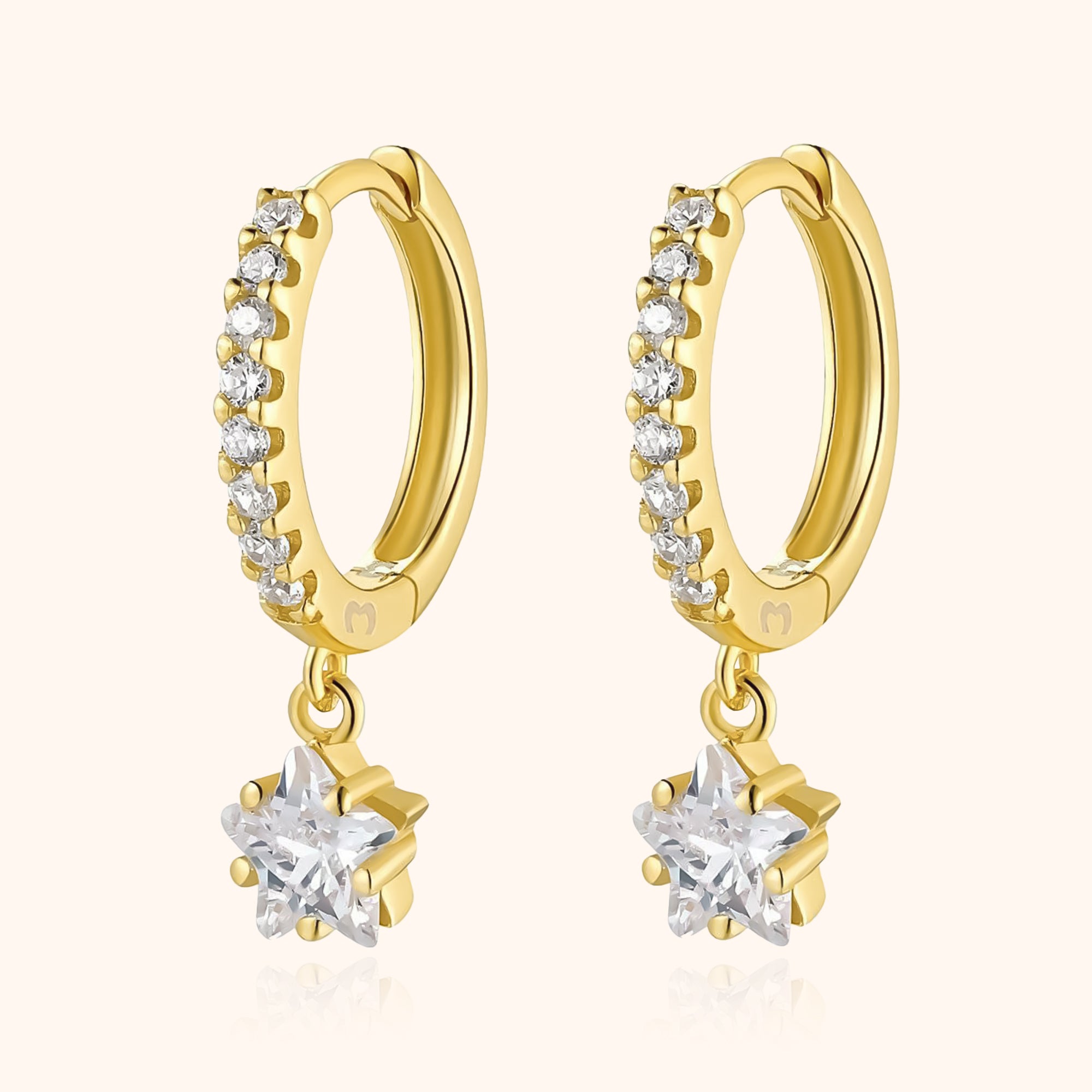 Lyra - Sparkling Star Hoop Earrings for Women
