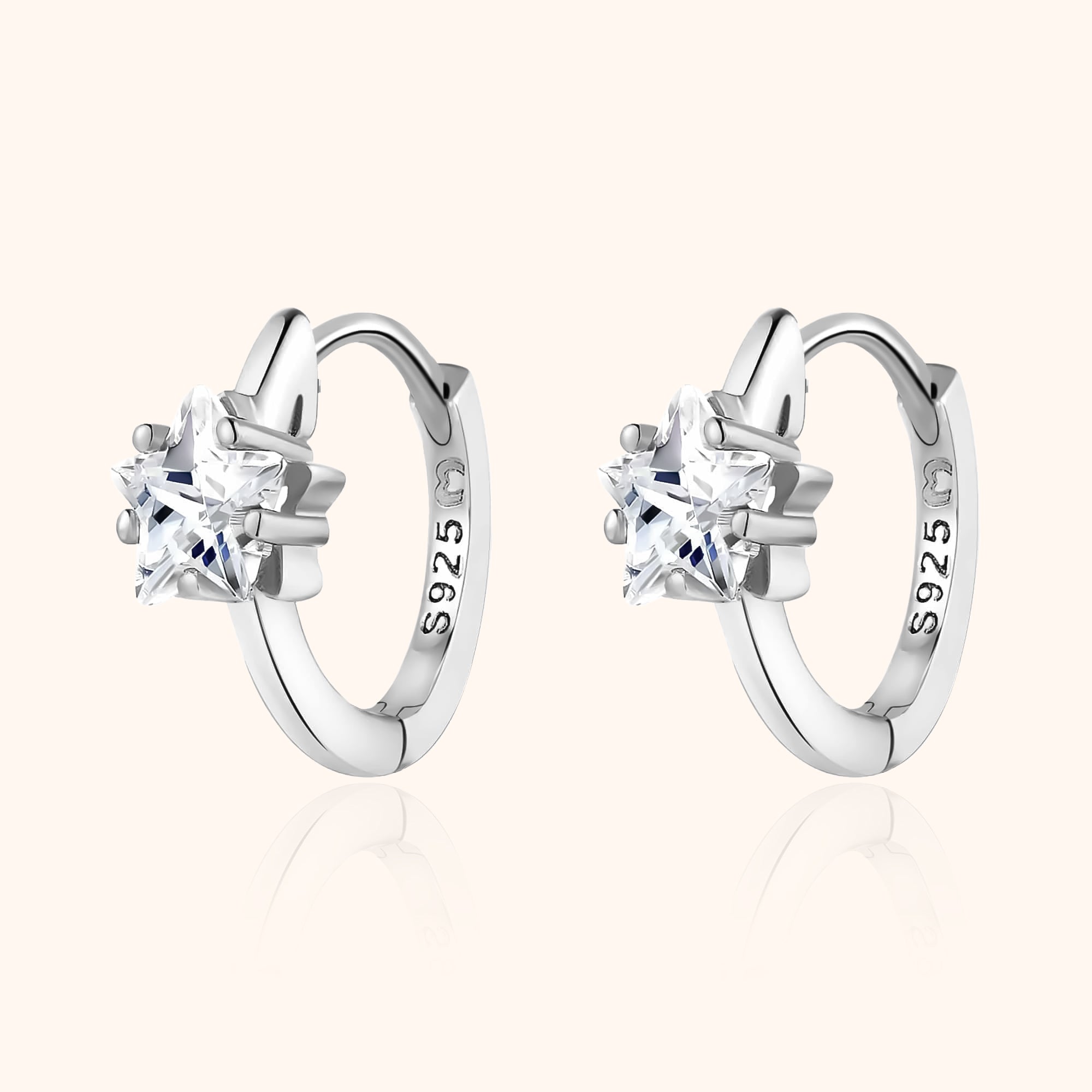 Lunara - Star Zirconia Hoop Earrings for Women