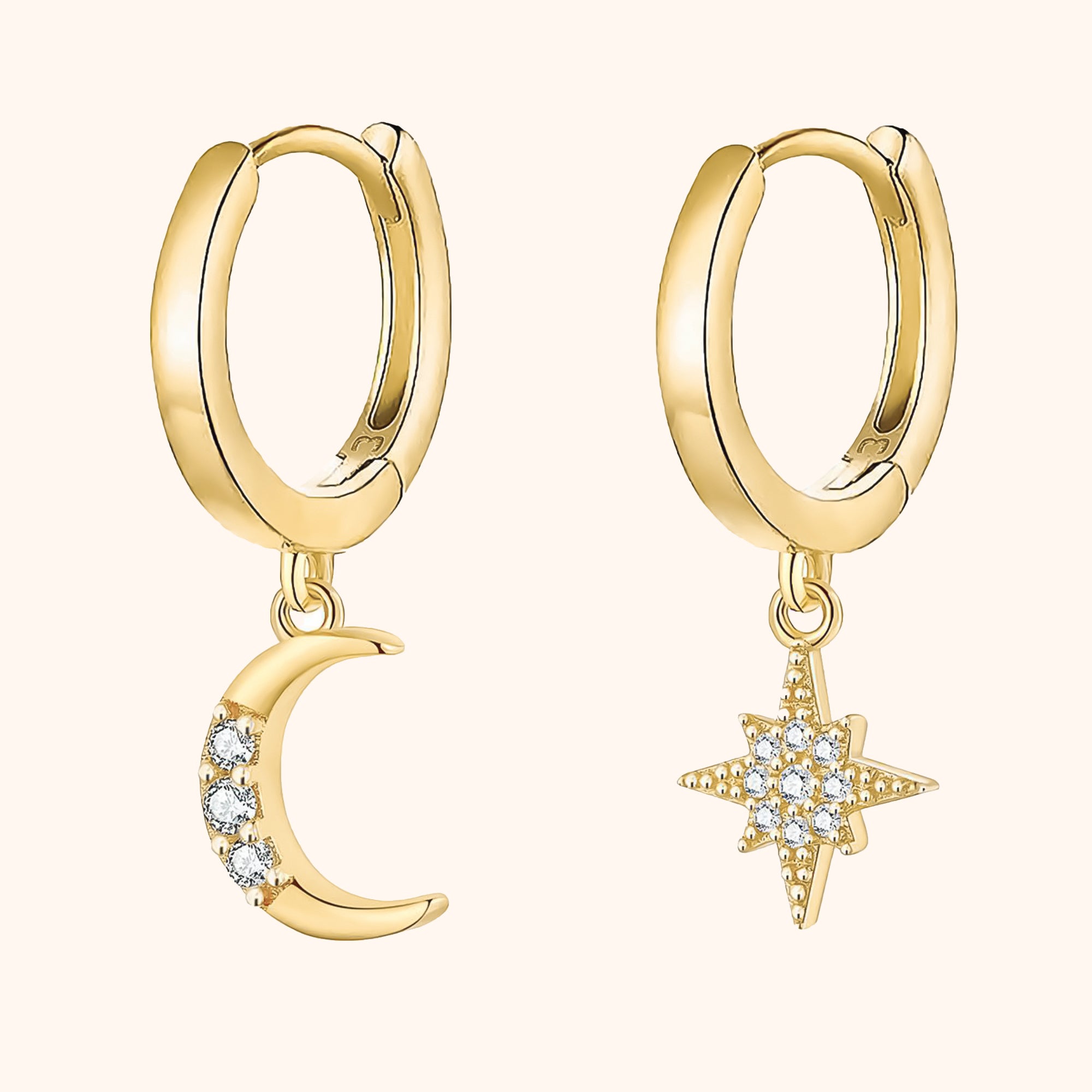Cosmica - Moon & Star Earrings for Women