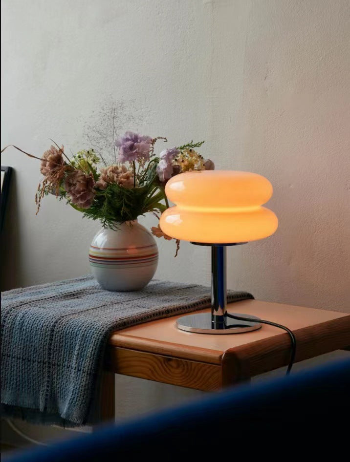 Elegant Glass Table Lamp | LED Ambient Lighting with Stained Design | Stylish Nightstand Lamp for Cozy Spaces 8