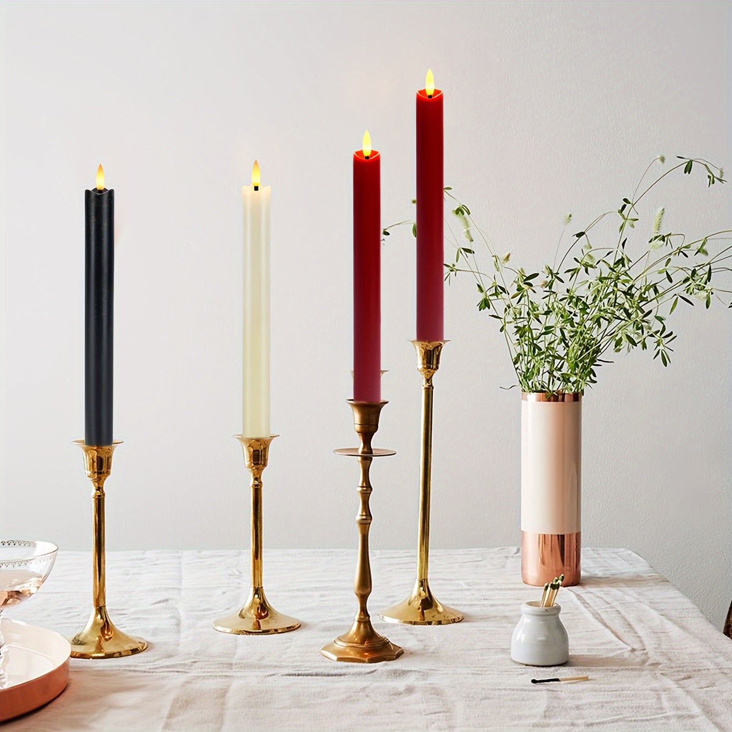 Elegant LED Taper Candles Set with Remote Control & Realistic Flicker | Flameless Decor for Safe Ambiance 6