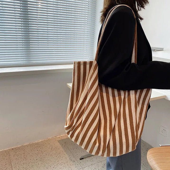 Elegant Striped Tote Bag with Comfortable Straps | Stylish Accessory for Everyday Use 3