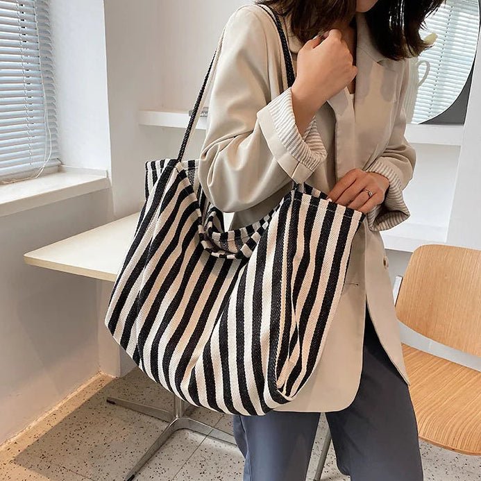 Elegant Striped Tote Bag with Comfortable Straps | Stylish Accessory for Everyday Use 6