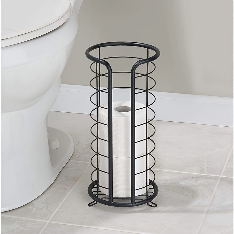 Elegant | Freestanding Toilet Roll Holder with Stainless Steel Design | Space-Saving Storage Solution for Tidy Bathrooms 4