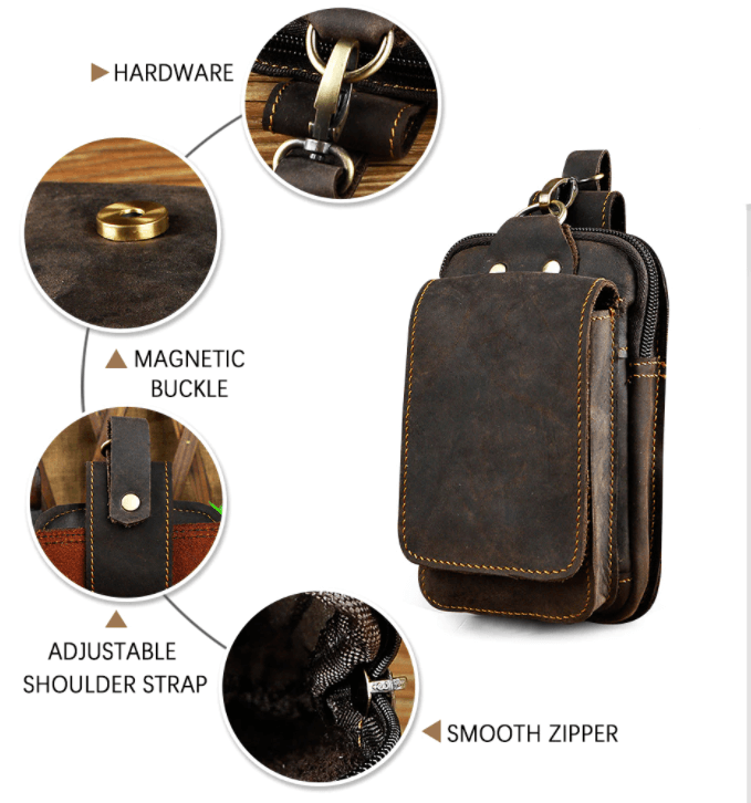 EliteGuard | Leather Belt Bag with Multiple Compartments | Stylish and Functional for Daily Use 4