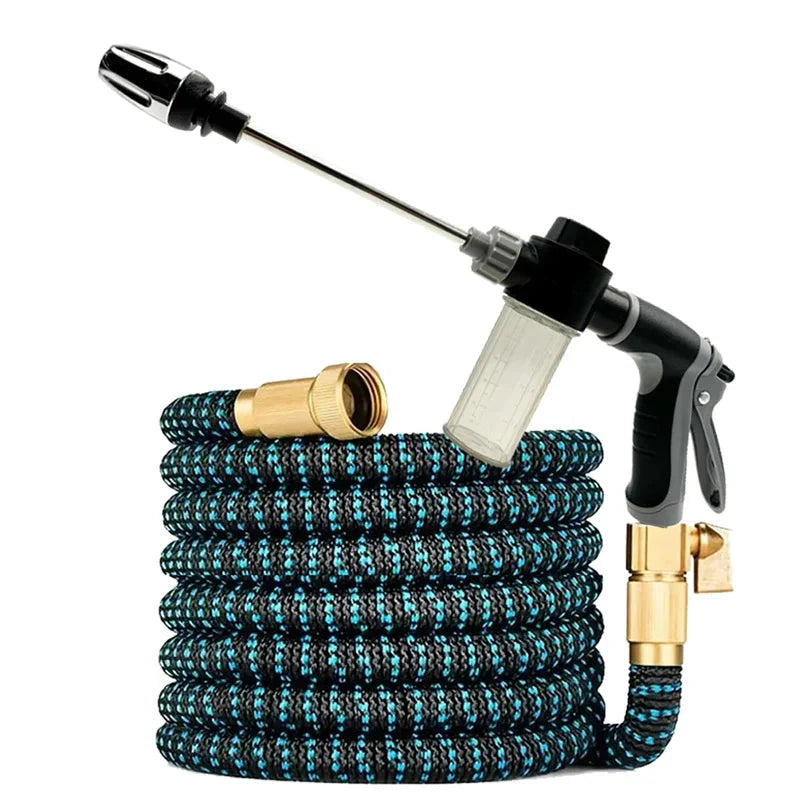 Expandable Garden Hose with High Pressure Spray Gun | Durable Design for Effortless Watering 0