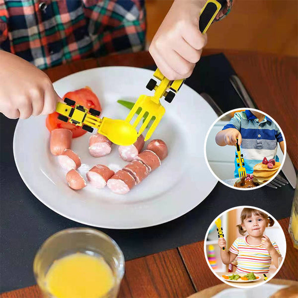 ConstructoFork Fun Bulldozer Kids Cutlery Set