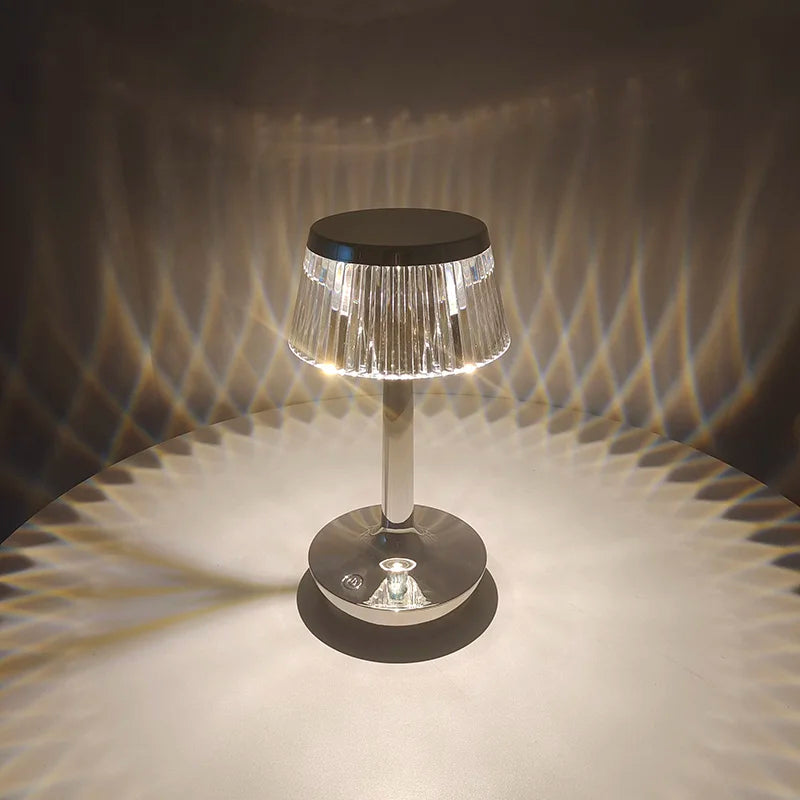 Crystal Cordless Table Lamp - Rechargeable Touch