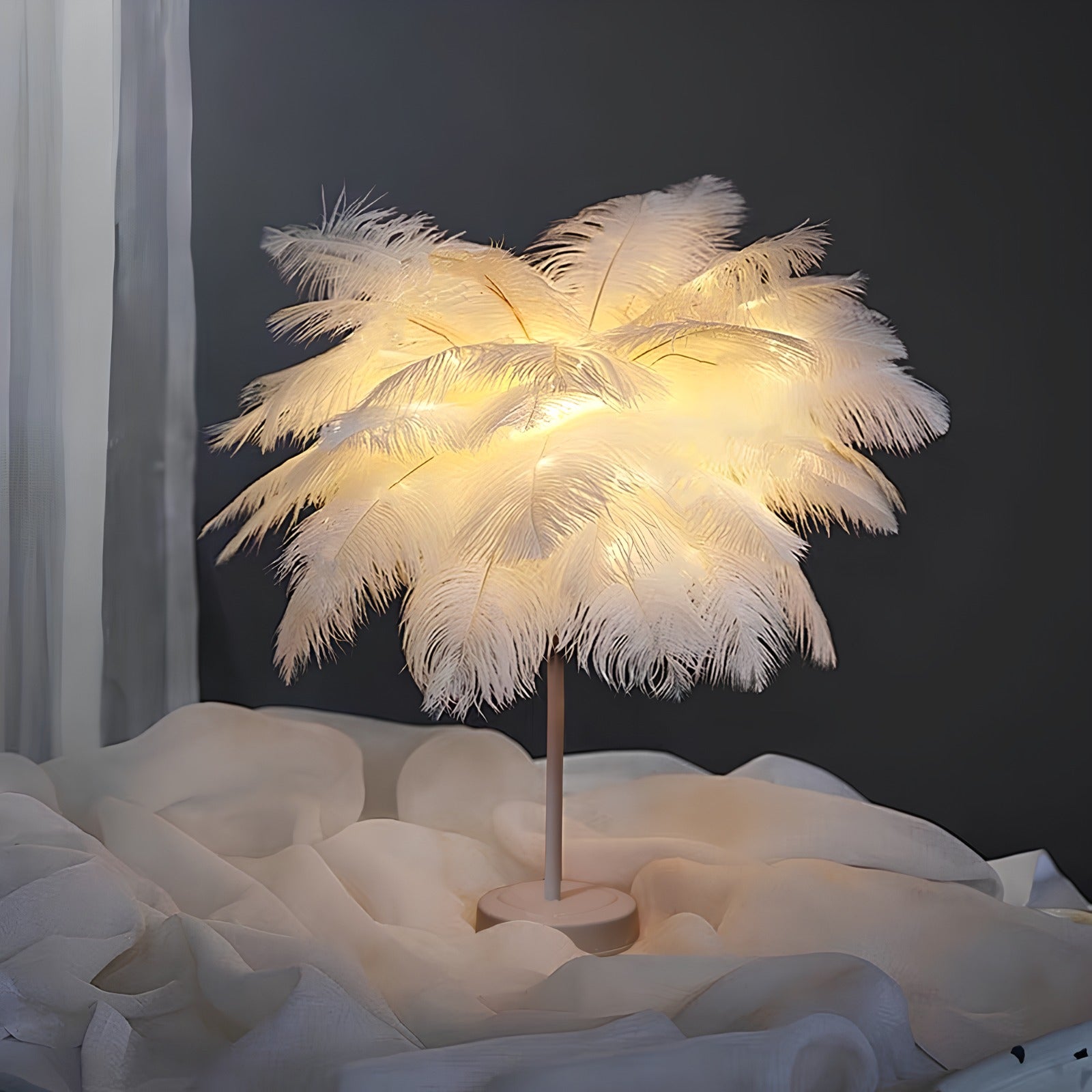 FeatherGlow | Elegant Soft Feather Floor Lamp with Remote Control 10
