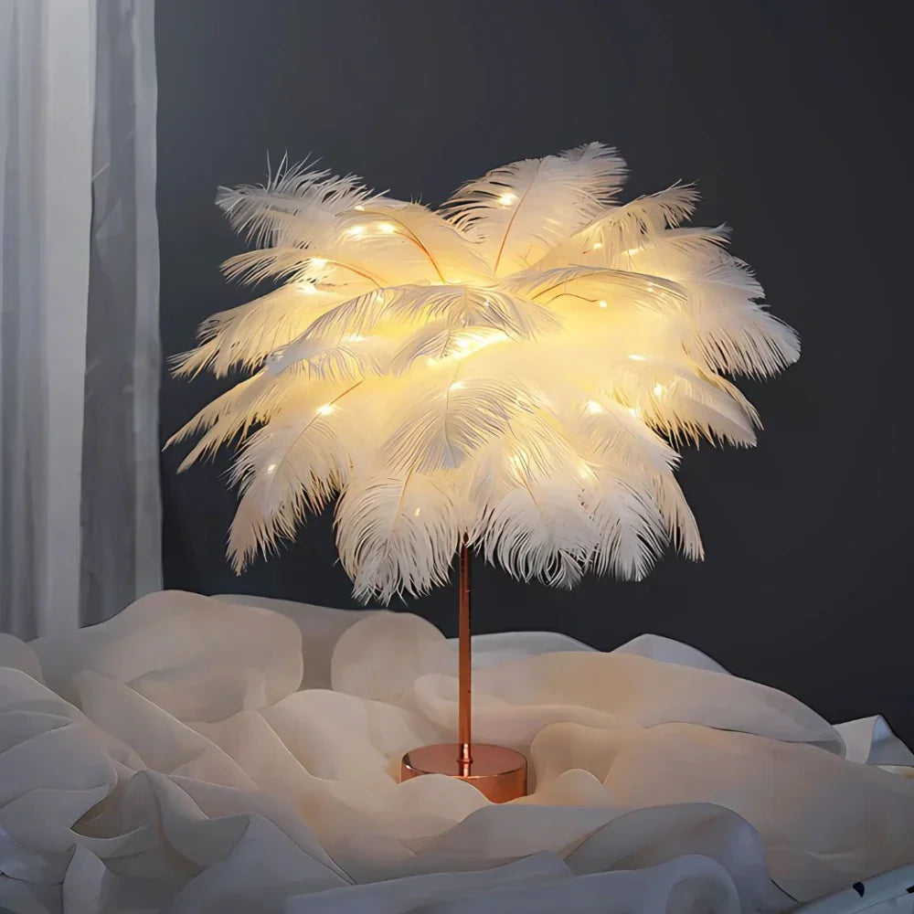 FeatherGlow | Elegant Soft Feather Floor Lamp with Remote Control 5
