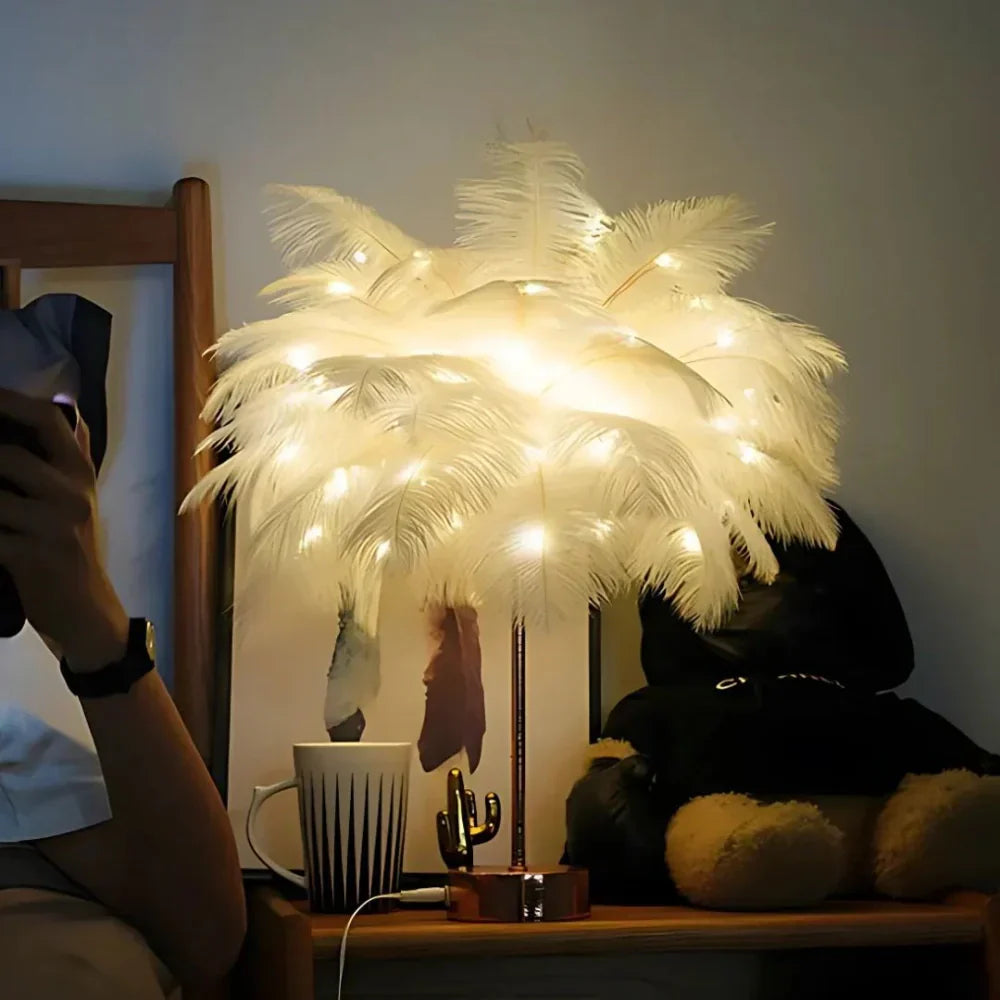 FeatherGlow | Elegant Soft Feather Floor Lamp with Remote Control 6