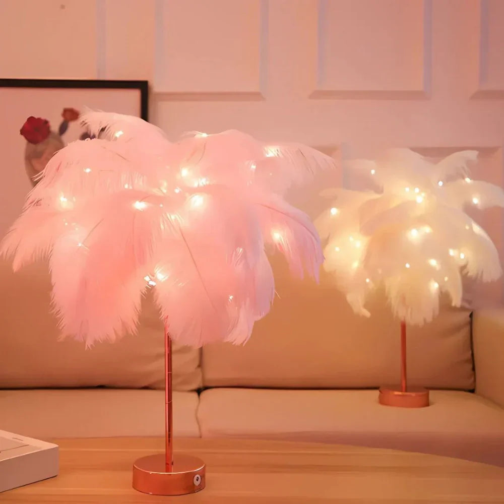 FeatherGlow | Elegant Soft Feather Floor Lamp with Remote Control 7