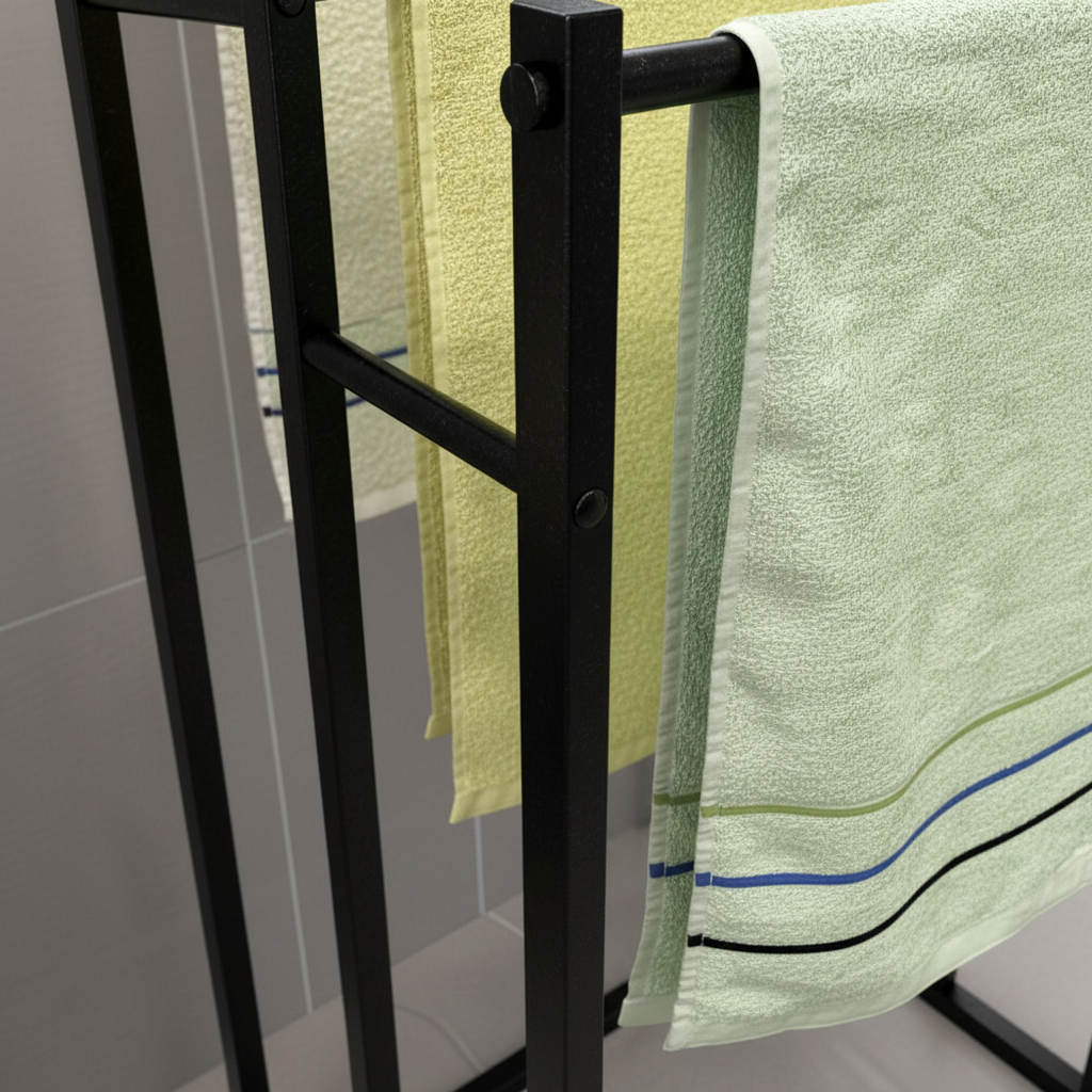 Freestanding Towel Rack | Sturdy Steel Frame with Space-Saving Design | Ideal Towel Storage for Organized Bathrooms 2
