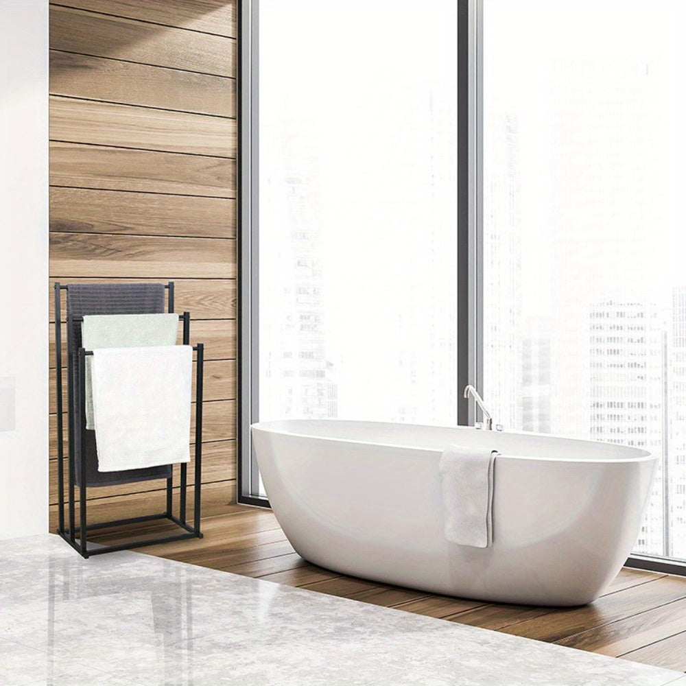 Freestanding Towel Rack | Sturdy Steel Frame with Space-Saving Design | Ideal Towel Storage for Organized Bathrooms 4