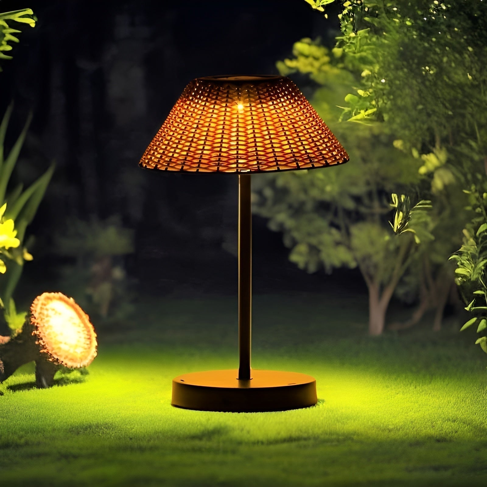 Solar Woven Table Lamp - Weatherproof Garden Light