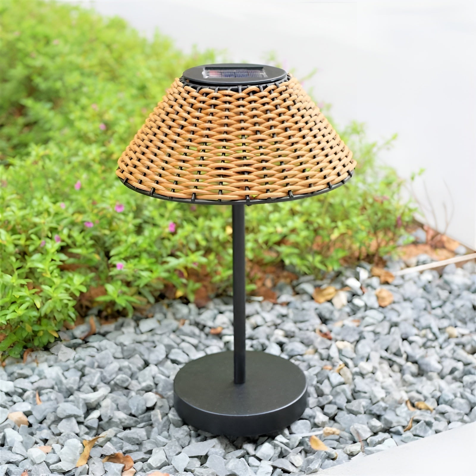 Solar Woven Table Lamp - Weatherproof Garden Light