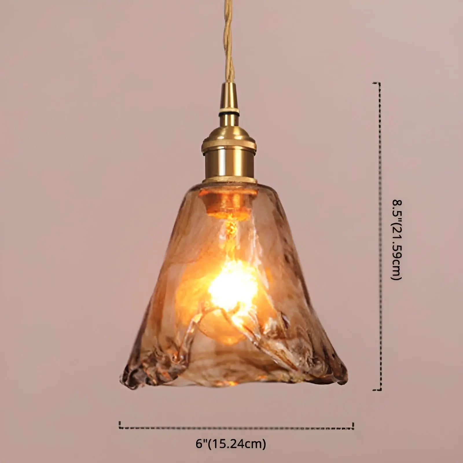 Amber Crystal Ceiling Lamp - Amber Glass Ceiling Light