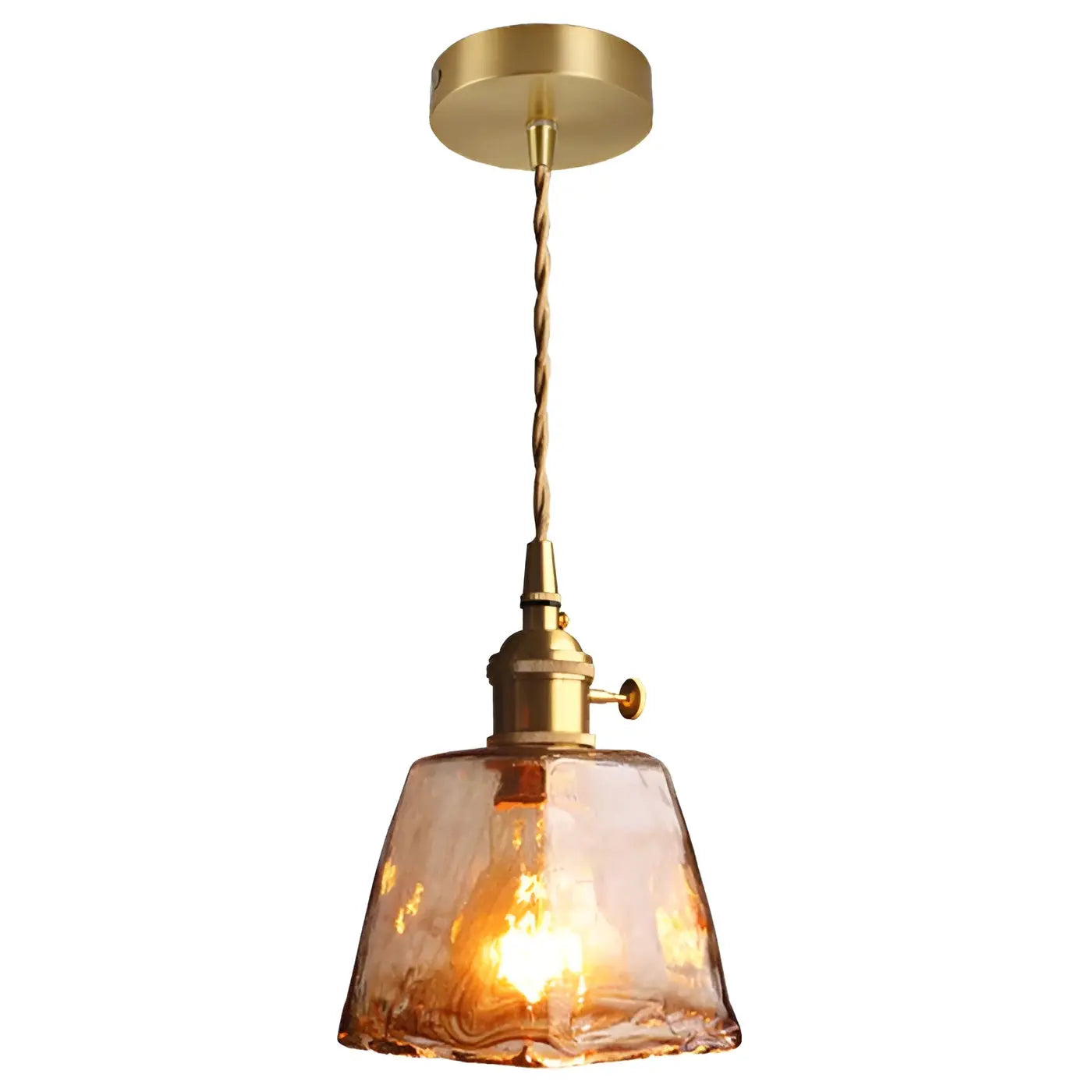 Amber Crystal Ceiling Lamp - Amber Glass Ceiling Light