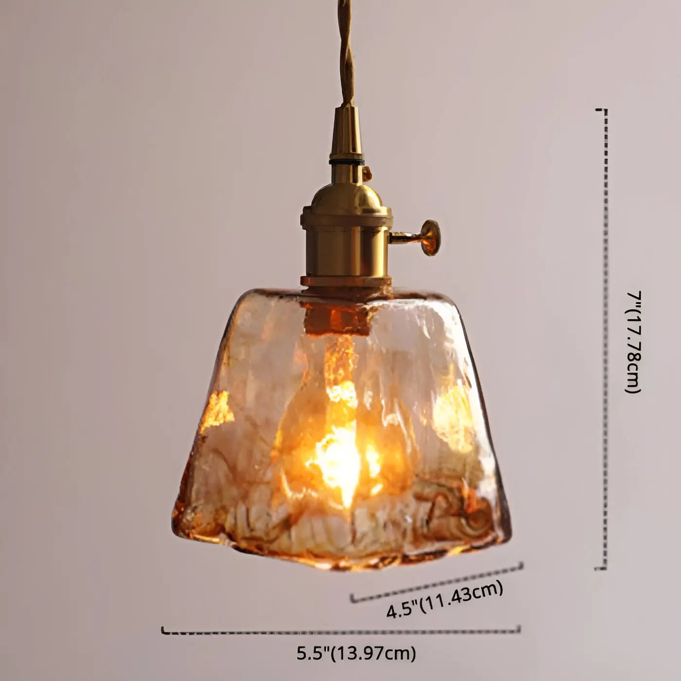 Amber Crystal Ceiling Lamp - Amber Glass Ceiling Light