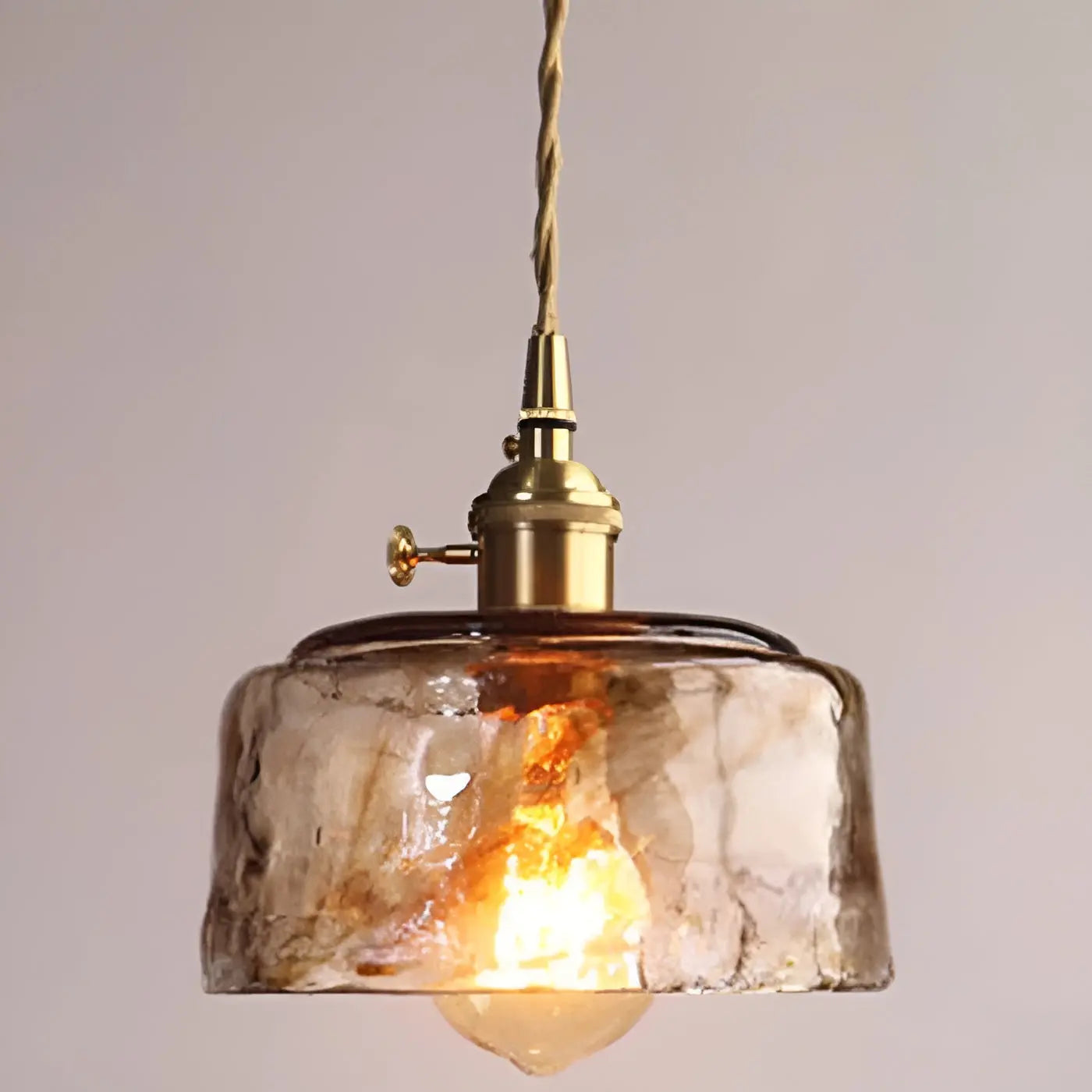 Amber Crystal Ceiling Lamp - Amber Glass Ceiling Light