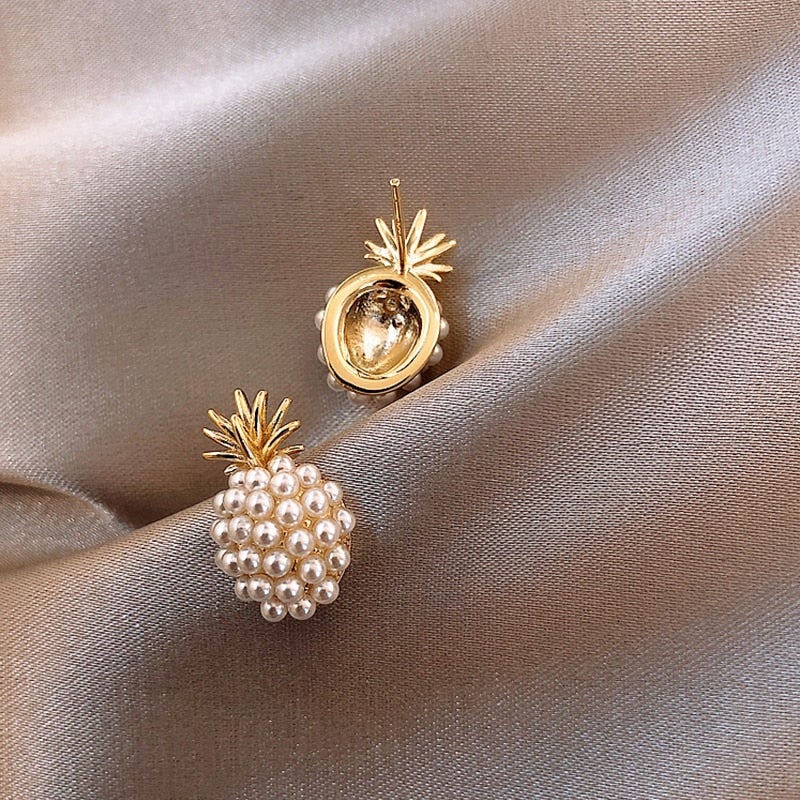 Leilani - Tropical Pineapple Pearl Earrings for Women