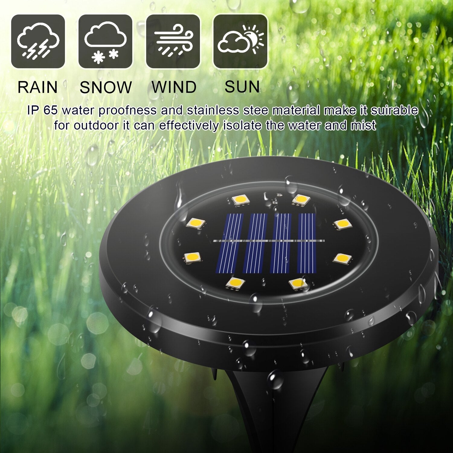 LED Solar Garden Lamps Deluxe - Black Edition