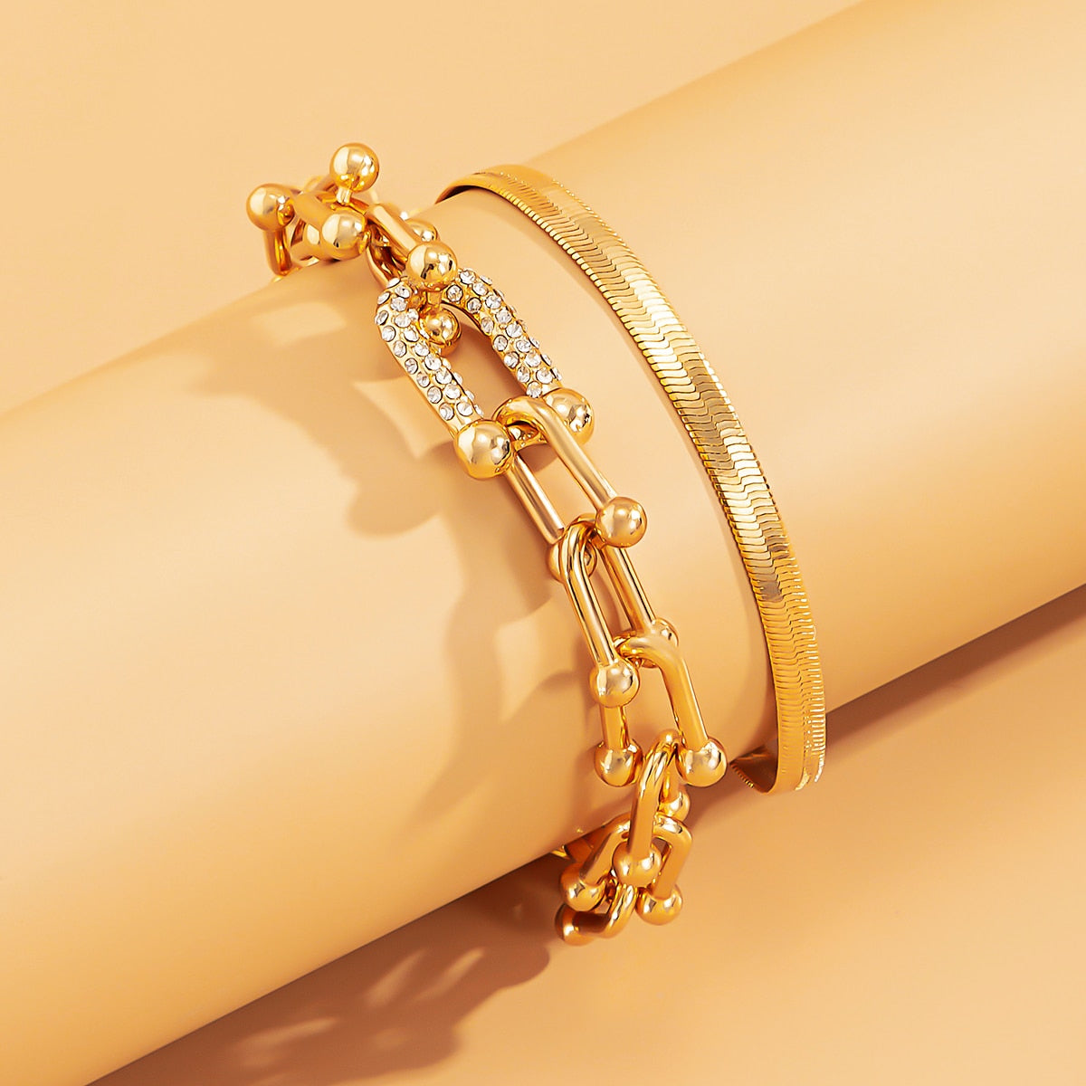 Bracelet Duo Set - Exquisite 2-Piece Gold or Silver Bracelet Set