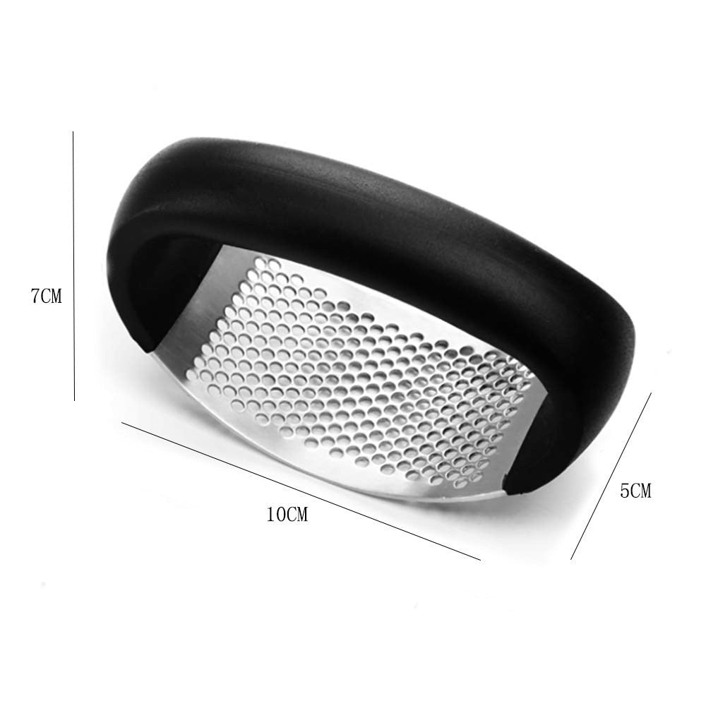 Stainless Steel Garlic Press - Easy Curved Crusher