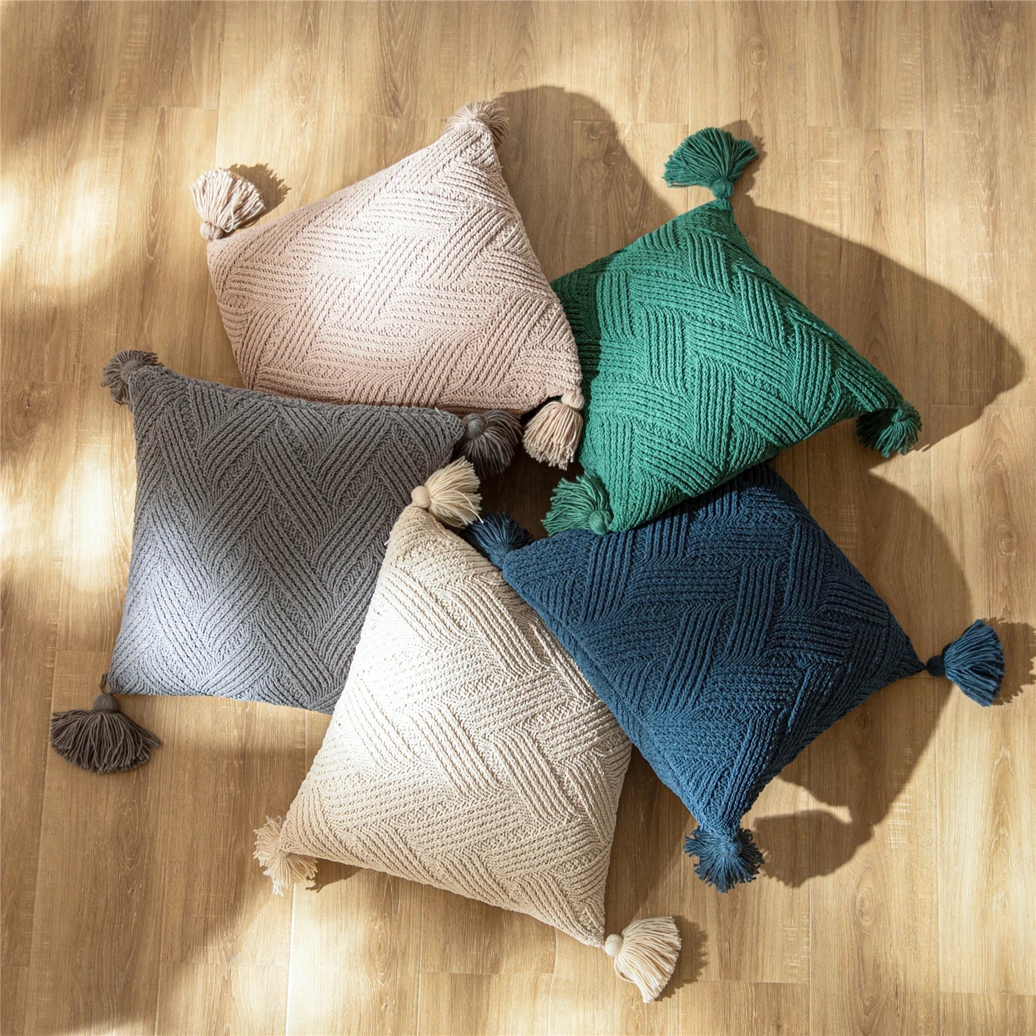 Nordic Pompom Cushion Cover - Chenille Pompom Trim