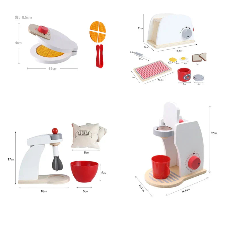 WoodPlay Set - Wooden Kitchen Toy Appliances