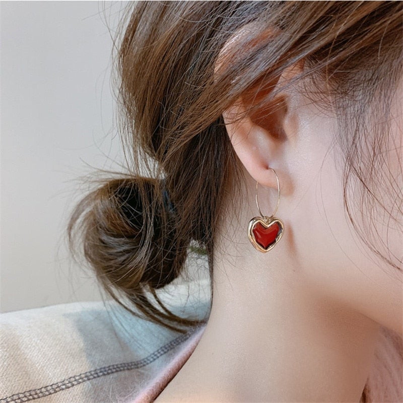 Amore - Little Red Hearts Earrings for Women
