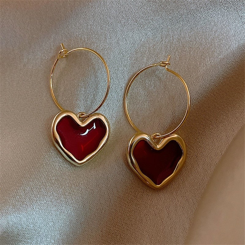 Amore - Little Red Hearts Earrings for Women