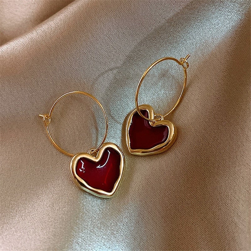 Amore - Little Red Hearts Earrings for Women