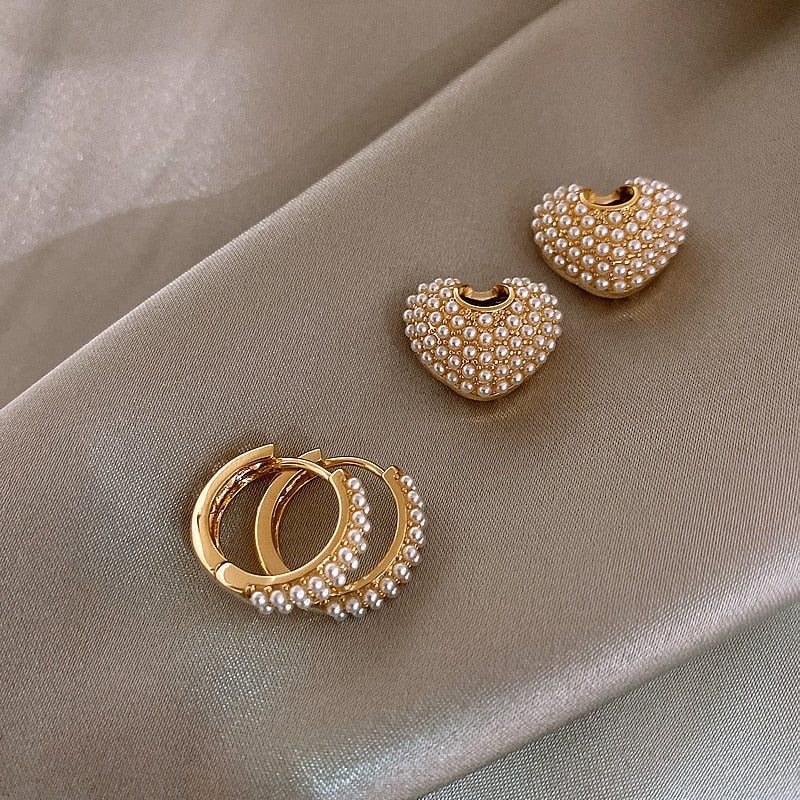 Anne - Gold Pearl Earrings for Women